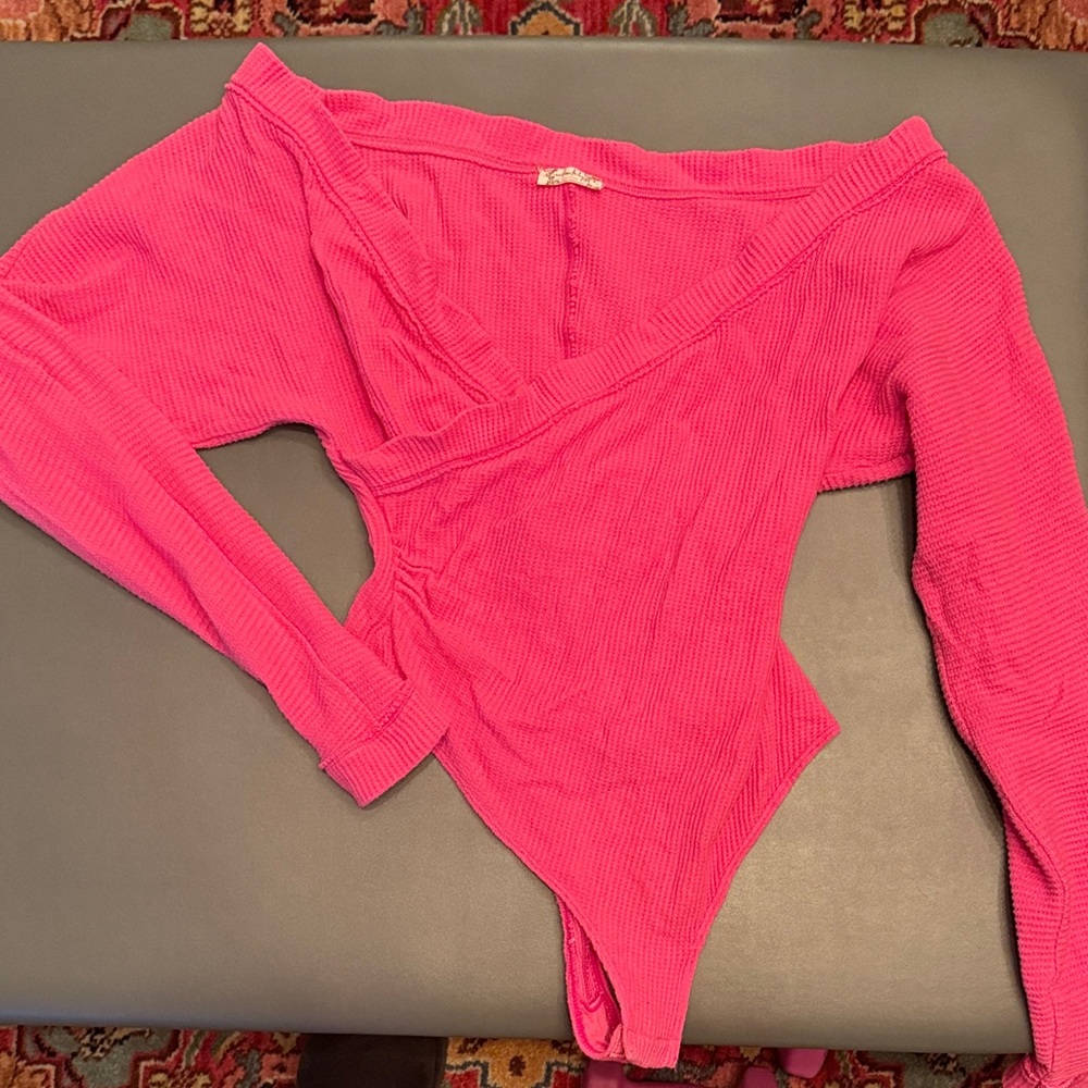 Free People Pink Off-Shoulder Bodysuit